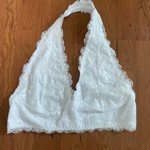 White lace halter bralette